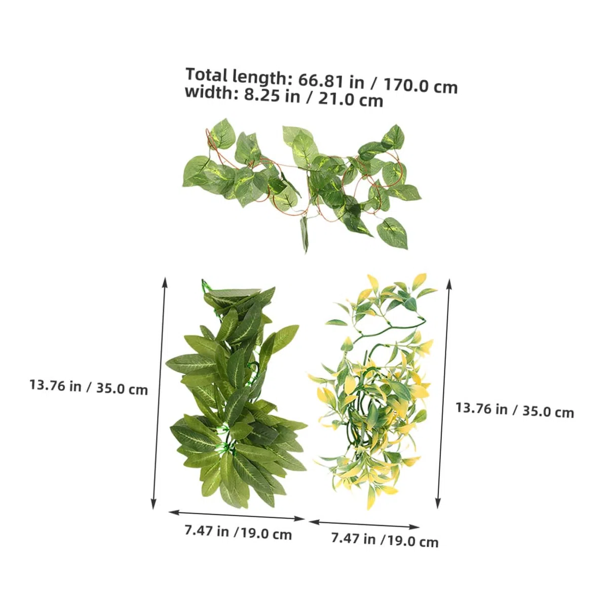 Mipcase 6piezas Plantas Artificiales para Reptiles Decoración de Terrarios Enredaderas Colgantes de Plástico para Acuarios Jaulas Plantas Trepadoras para Decoración de Terrarios