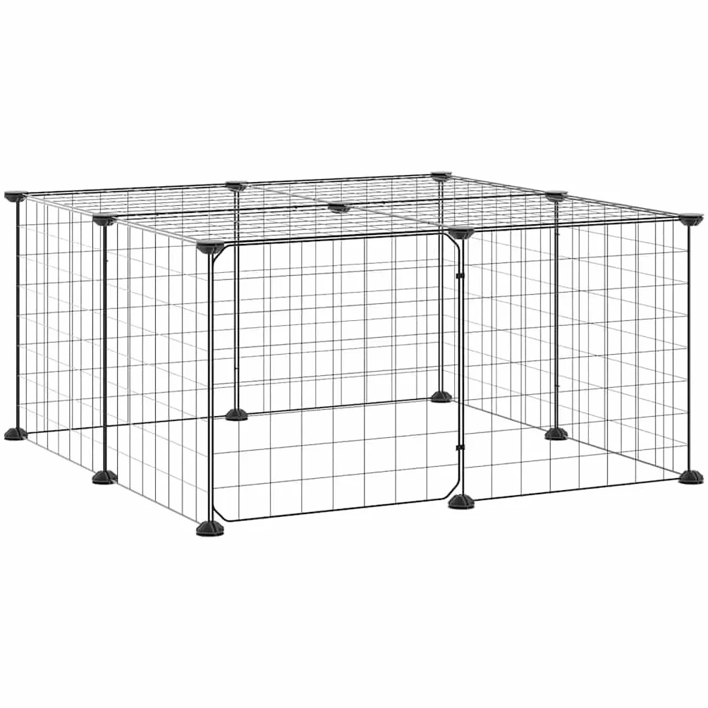 Jaula para mascotas de acero con recubrimiento en polvo, 35 x 35 cm, con puerta, plegable, para conejos, cobayas, hámsteres, roedores, interiores y exteriores, refugio seguro