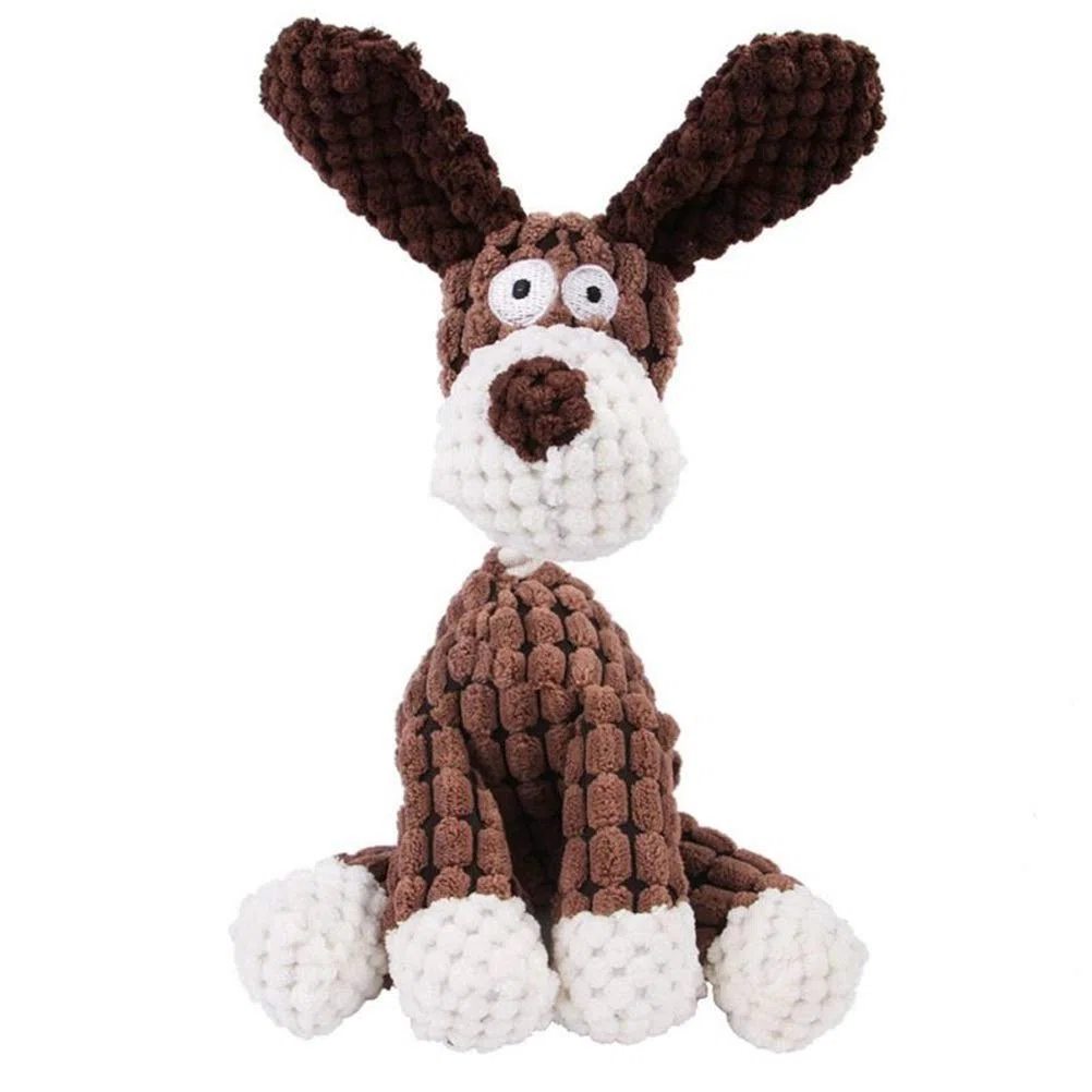 MU Diversión Mascota Perro Juguetes Perrito Masticar Chew Squeaker Chillido Chirojo Sonido Forma Animal Molar Juguetes Entrenamiento Mascota Juguete Perro,Marrón