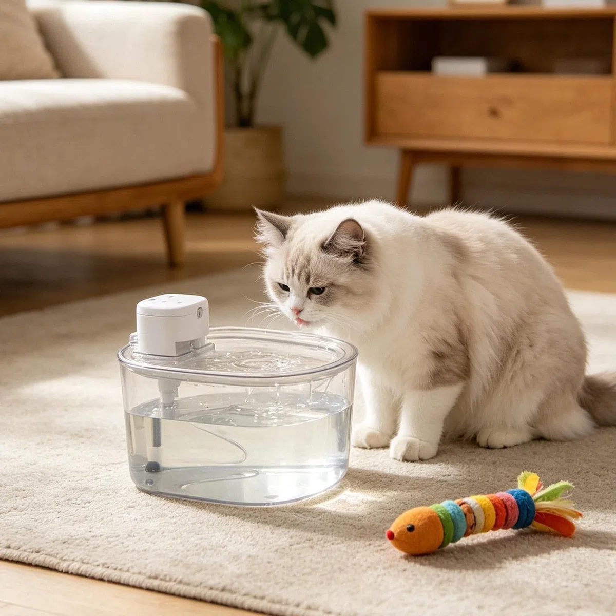 Fuente De Agua Para Mascotas Dispensador Silencioso Recargable con Sensor | Fuente Agua De Perros Beber Sobremesa Escritorio Cachorro Gatito Perro Animal Mascota En Interiores
