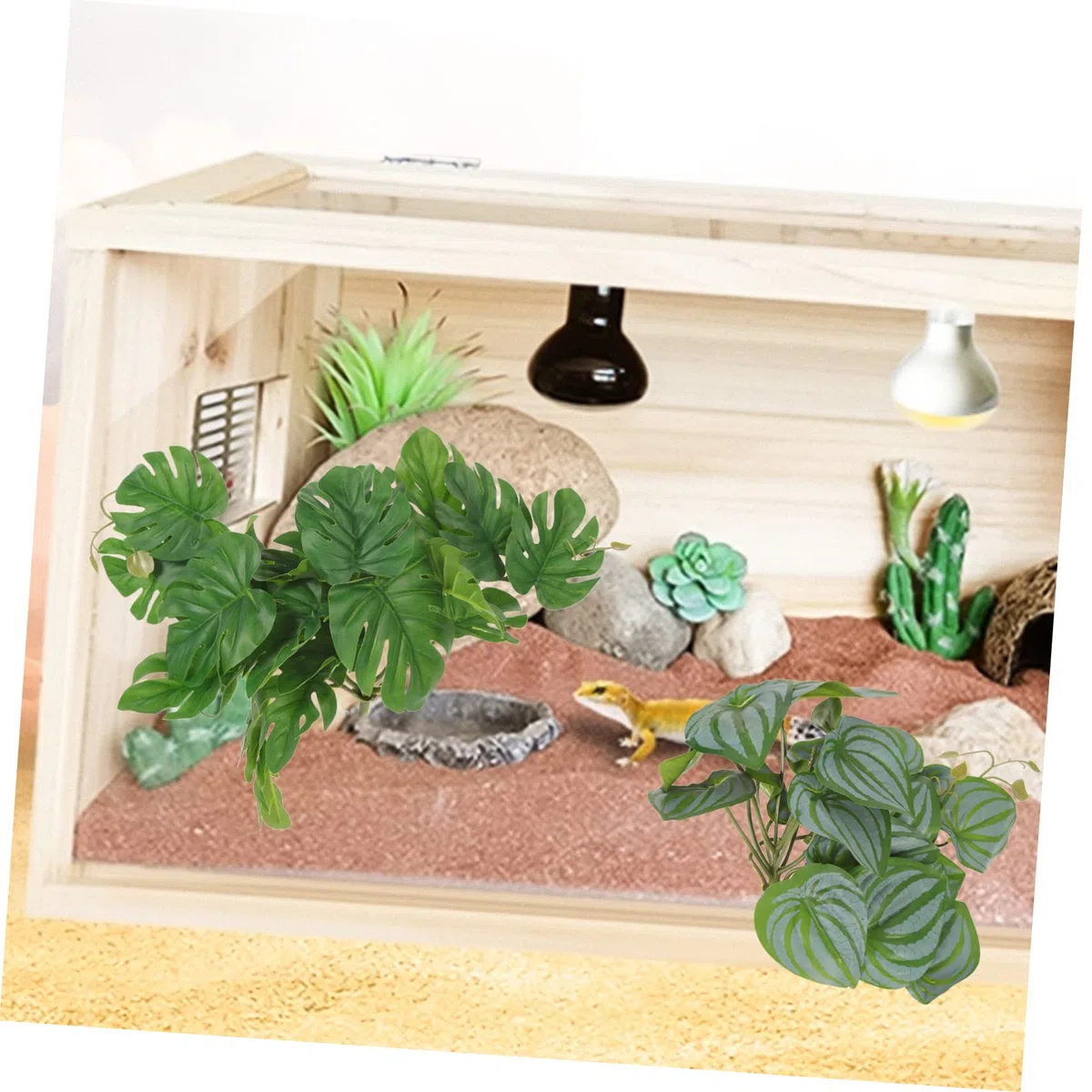 DOITOOL 4piezas Artificiales De Succión para Reptiles Decoraciones Naturales para Terrarios y Acuarios Simulación De Lifelike