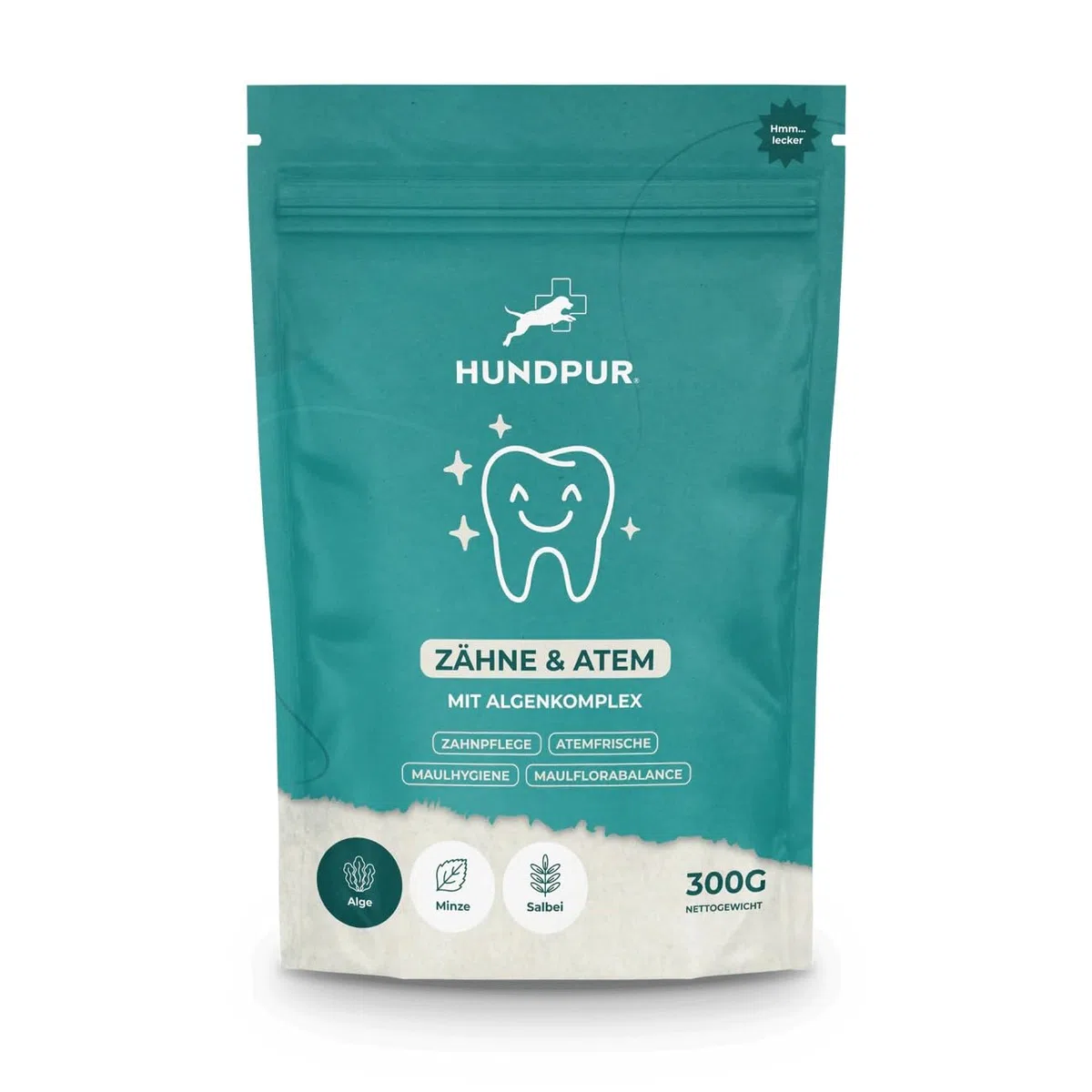 Dientes con complejo de algas, 300 g, polvo para el cuidado dental para perros, contra la placa y el sarro, cuidado dental natural, para todas las razas y cachorros