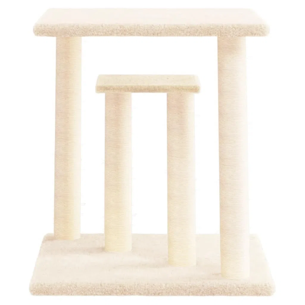 Postes rascadores para Gatos con Plataformas Crema 50 cm, ZEYUAN Rascador Gato, Arbol Rascador para Gatos, Gatos Accesorios, Torre Gatos, Arranhador para Gatos, Casa para Gatos
