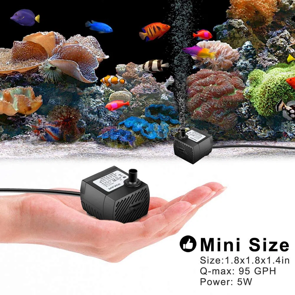 PULACO 2 bombas de agua sumergibles (95GPH 5W) para acuario, estanque, fuente, hidropónico