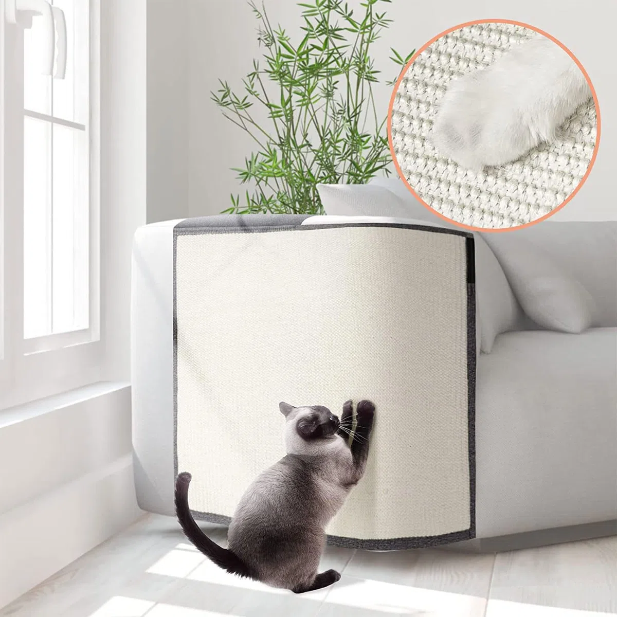 Alfombrilla rascadora para postes de juguete, alfombrilla suave para el cuidado de las garras, almohadilla de sisal para muebles, almohadillas cuadradas para interiores