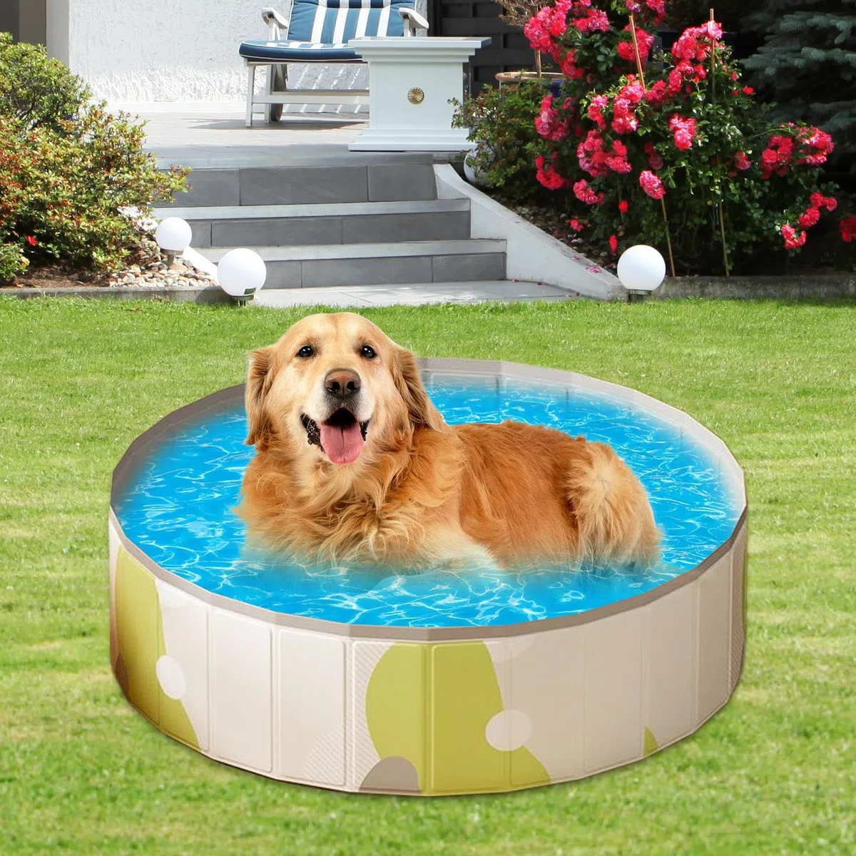 Piscinas Infantiles Base Antideslizante para Baño de Mascotas | Piscina Plegable para Mascotas para Cachorros Perros Razas Pequeñas Medianas Grandes Conejos Gatos Niños Patio