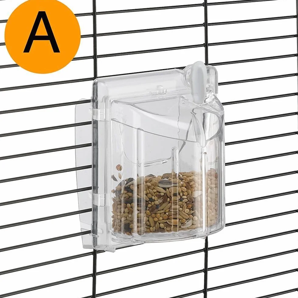 Ferplast Gabbia per canarini e piccoli uccelli esotici GIUSY Gabbietta rettangolare per uccellini, Completa di accessori e mangiatoie girevoli, robusto metallo verniciato Bianco e fondo in plastica Rosso, 39 x 26 x h 37 cm