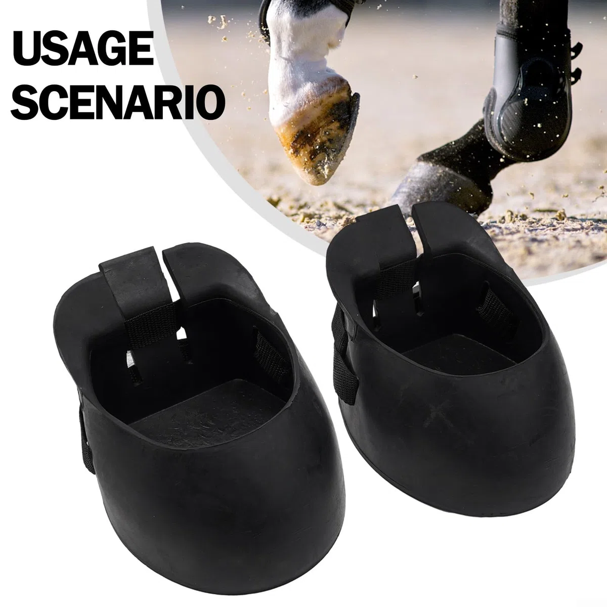 Cubrecascos de Goma para Caballo Protección Heridas