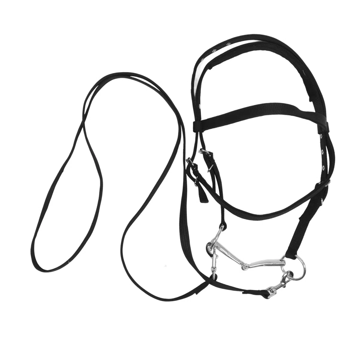 Cabestro de Cuerda Negro Pequeño de Nailon para Caballo