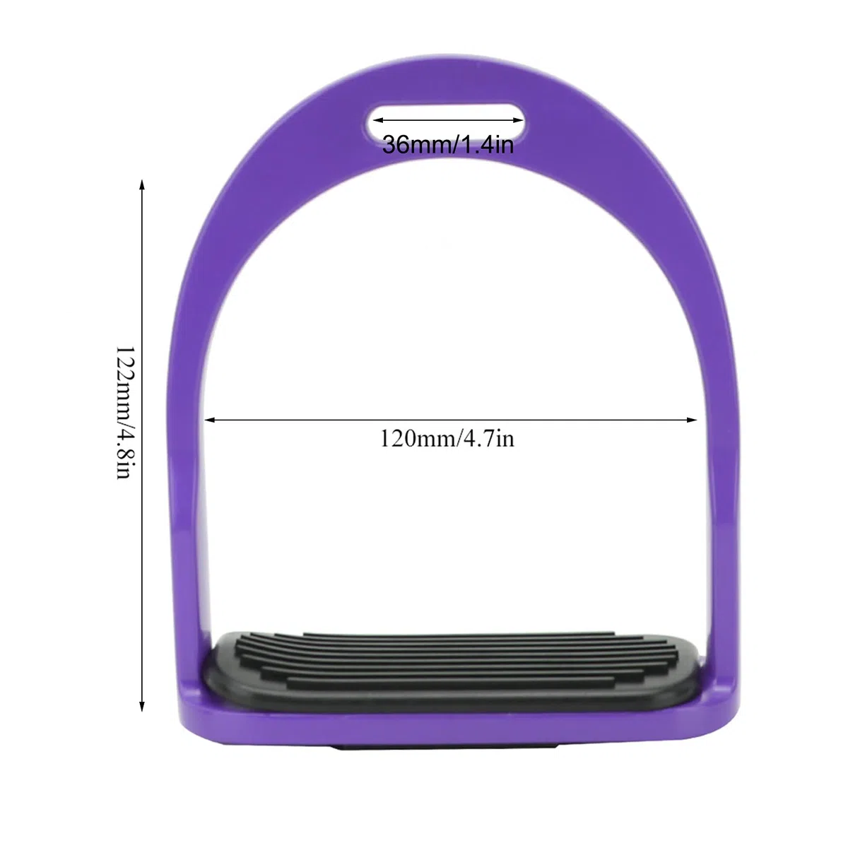 Estribos de Caballo de Seguridad Anchos de Aluminio Fundido a presión para niños, estribos de equitación ensanchados Antideslizantes, Color Morado, Negro y Rojo