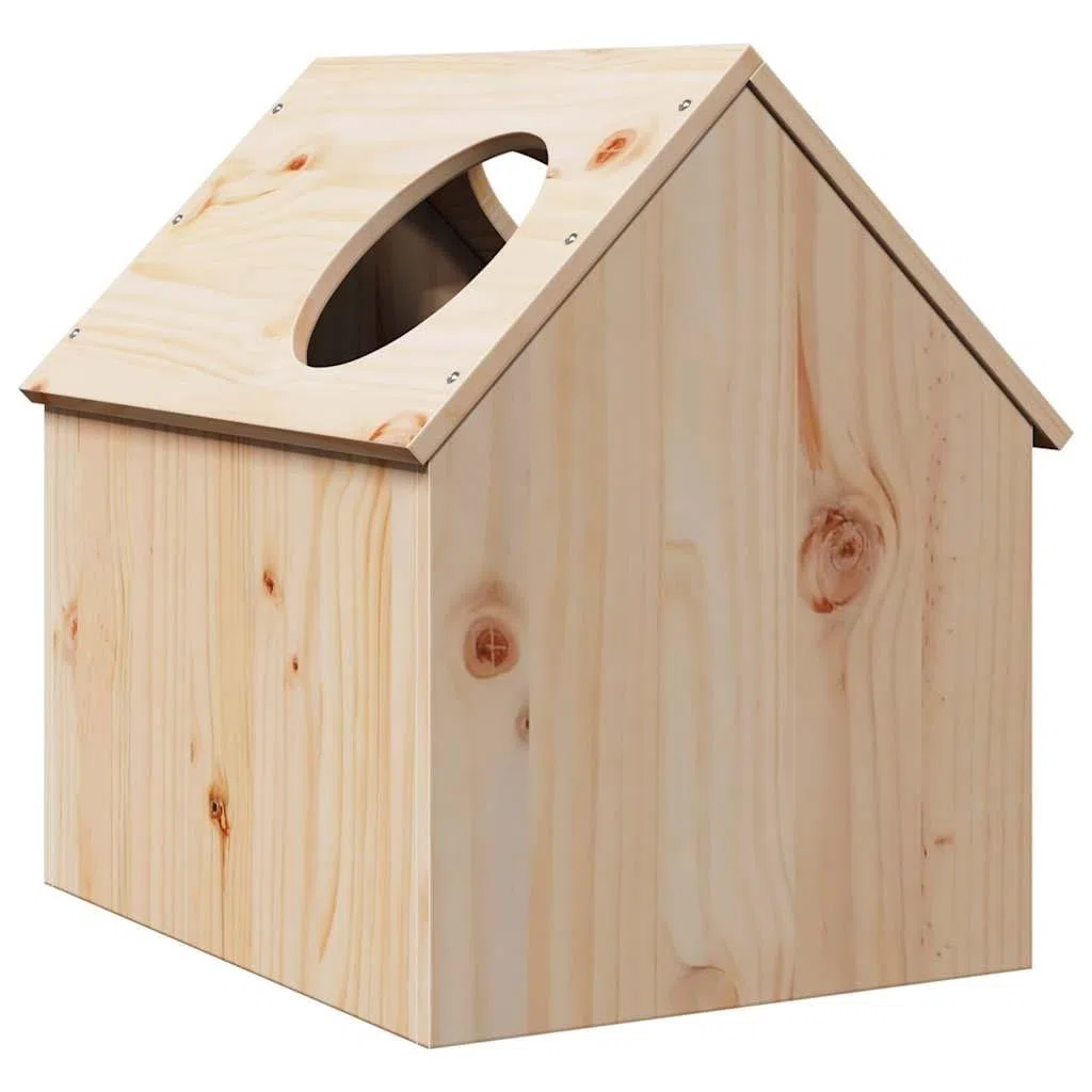Genérico Casa para Gatos Madera Maciza Pino 41x50x50 cm,Producto para Mascotas y Animales,Productos para Mascotas,Productos para Gatos,Mobiliario para gatos-859295