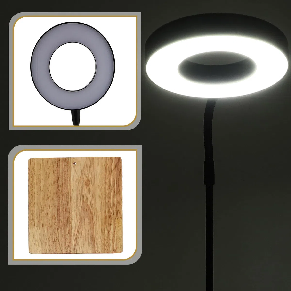 Lámpara LED para Acuario Marino y Plantas Acuáticas Base de Madera y Aleación de Aluminio, Fácil de Instalar y Mover para Decoración en Casa