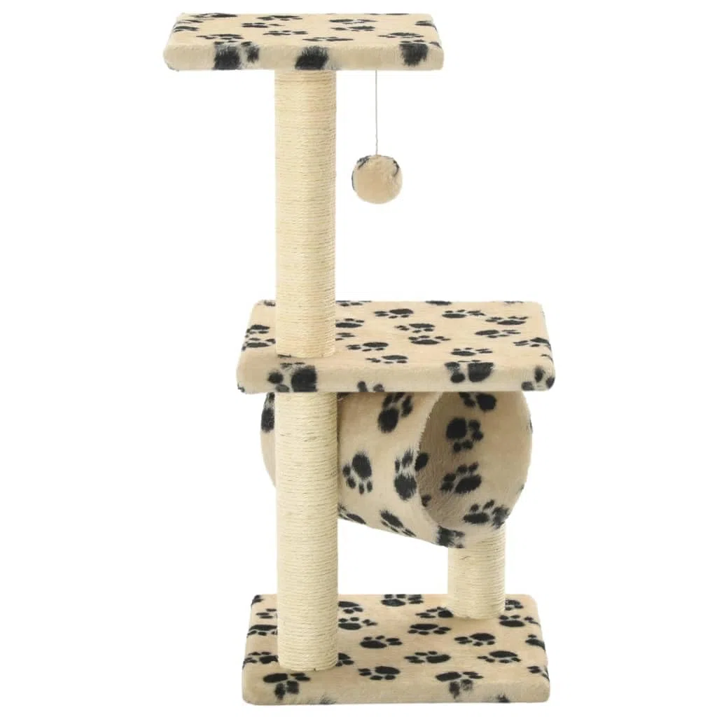 Rascador de sisal con diseño de patas de 65 cm, color beige
