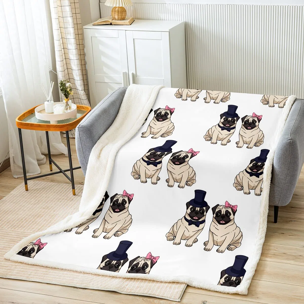 Linda Manta de Sherpa para Perro, con Dibujos Animados, para Pareja, Manta Divertida para Mascotas, Cachorros, Cachorros, para niños, Amantes de Perros, Kawaii, Manta difusa, para sofá Cama, tamaño K