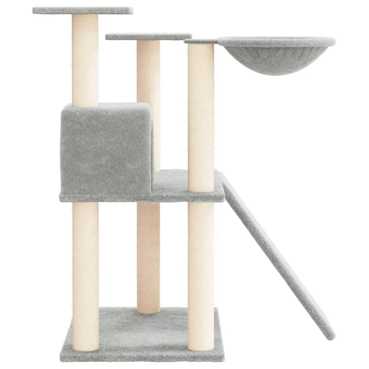 LAPOOH Rascador para Gatos con Postes de sisal, Rascador Gato, Arbol Rascador para Gatos, Gatos Accesorios, Torre Gatos, Arranhador para Gatos, Casa para Gatos, Gris Claro 83 cm