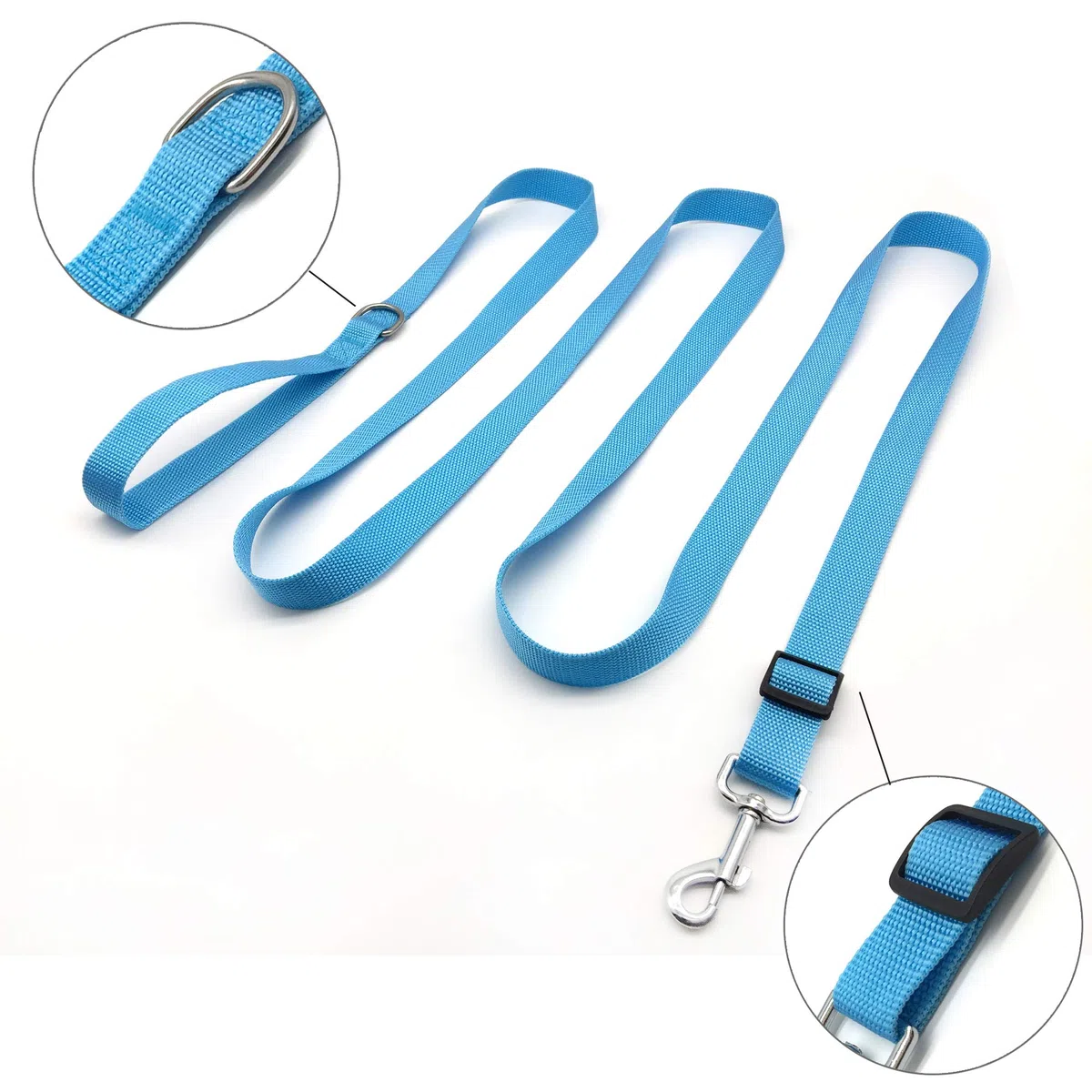 TAIAN Correa de nailon ajustable para perro, correas de perro de 10 pies de largo para perros medianos y grandes (azul)
