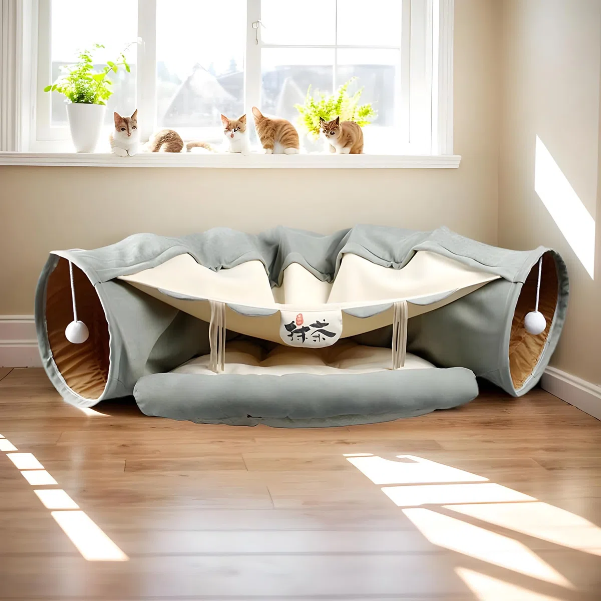plegable para gatos | Cama suave para gatos con , mascota plegable | portátil, cama multifuncional, juguetes para mascotas para entretenimiento de conejos