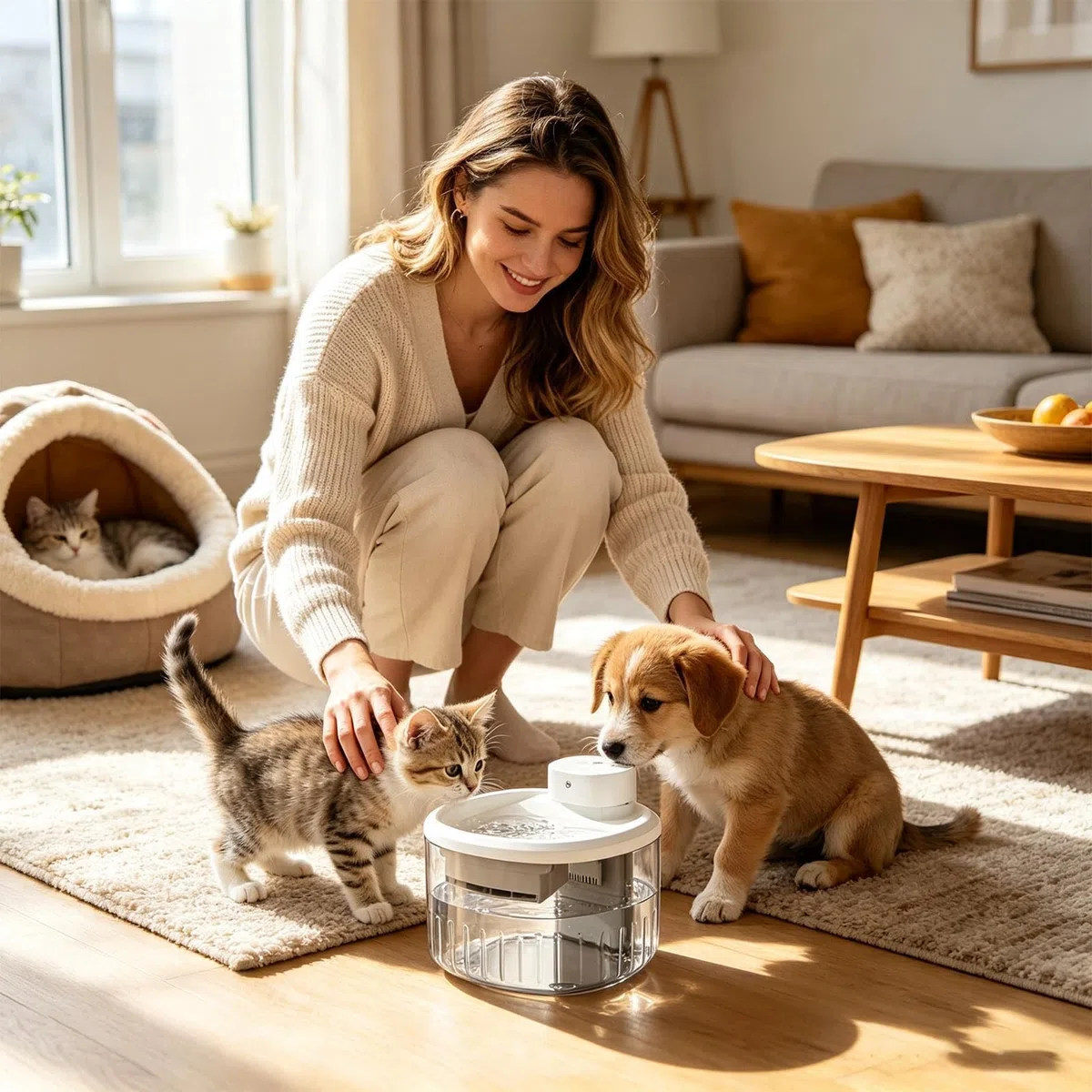 Fuente de agua para mascotas Dispensador silencioso 3,5 L bebida semanal