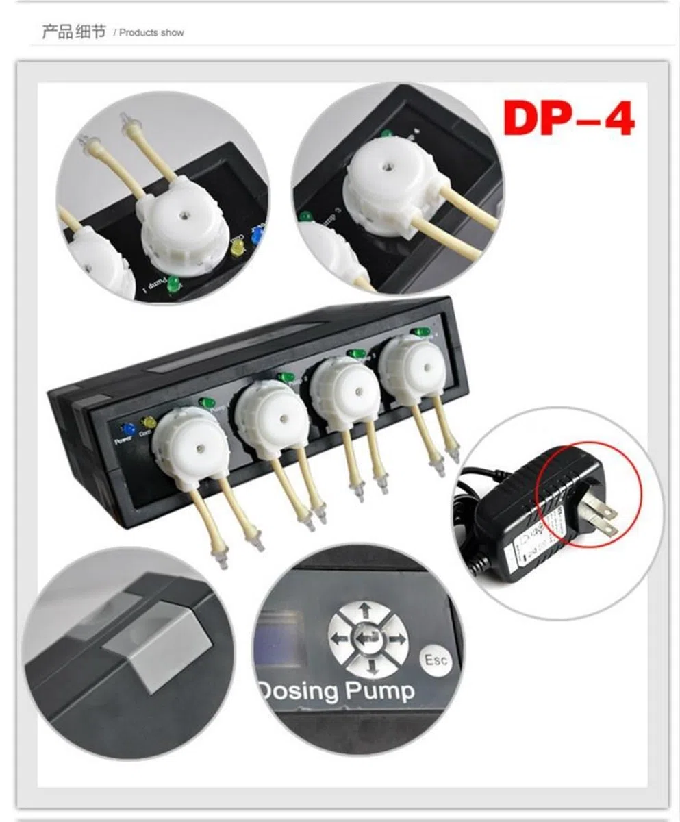 Bomba dosificadora automática for acuarios de arrecife de coral, 4 cabezales, for uso marino, 110-240 V, 50/60 Hz, DP-4 Instrumento de medición(Dp-2)