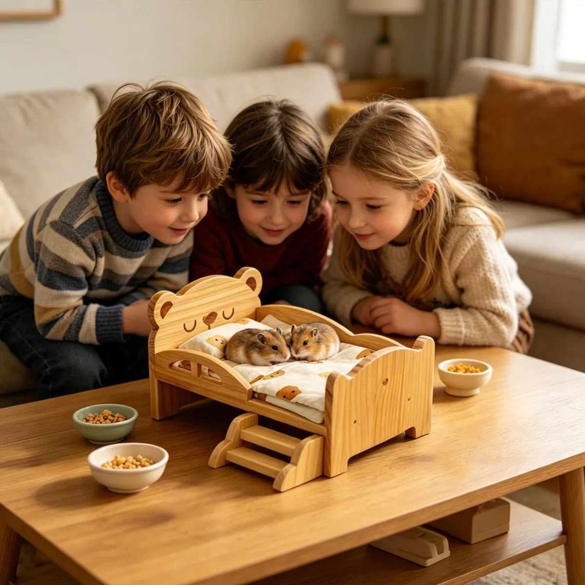 Cama de Hámster de Madera para Dormir de Mascotas Pequeñas | Cama Habitable de Madera para Pequeños Roedores Enanos para Jerbos Enanos, Erizos, Hámsters, Chinchillas, Conejos, Hurones,