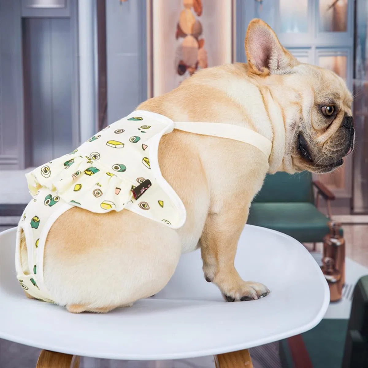 QBLEEV Pañales sanitarios lavables para perros femeninos con tirantes ajustables, pañales reutilizables para perros machos en celo, bragas de algodón para cachorros, ropa interior para perros, bulldog