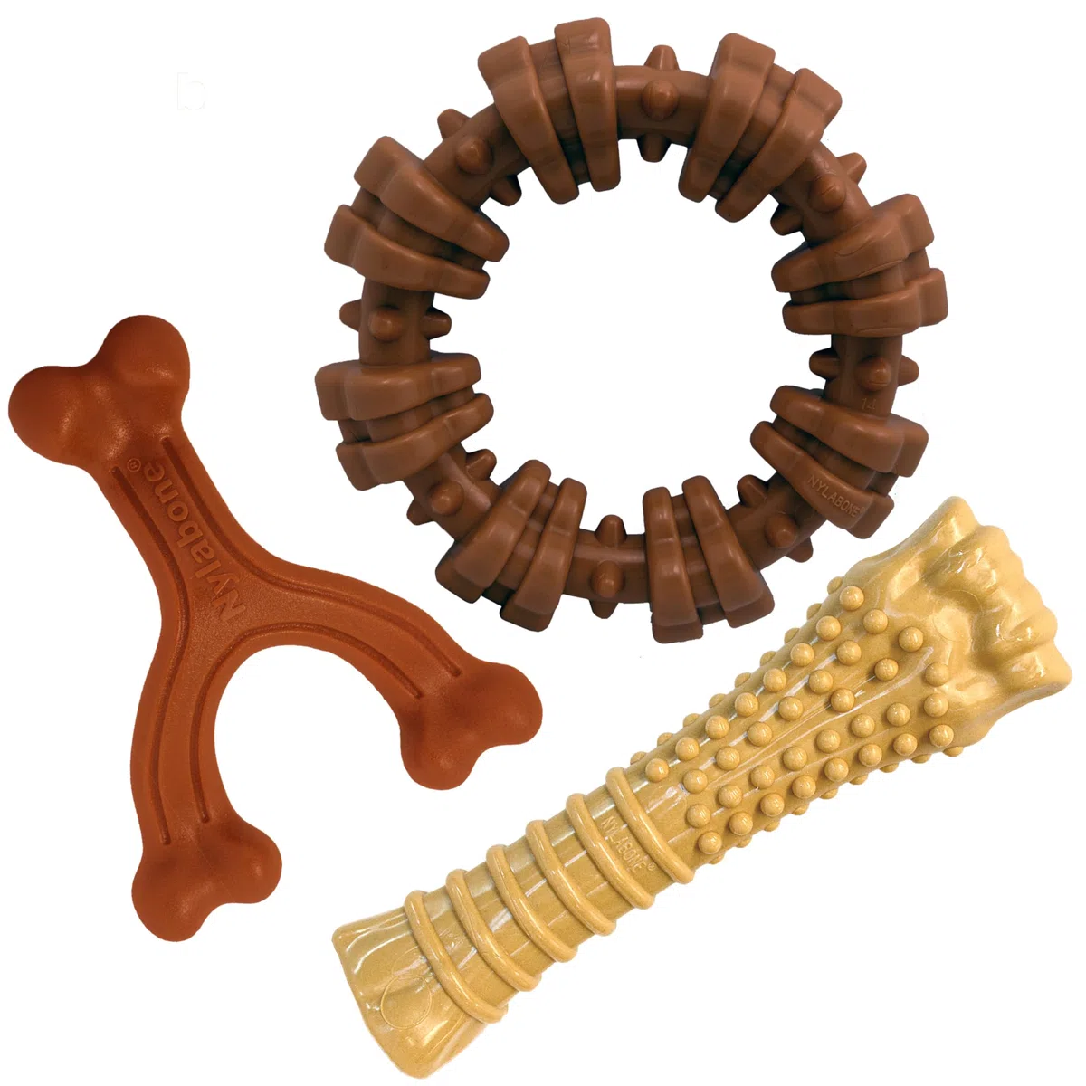 Nylabone Power Chew - Paquete de Juguetes para Perros Favoritos de los Clientes, Juguetes indestructibles para masticadores agresivos, 3 Formas y sabores, Mezcla de sabores, Grande/Gigante (3