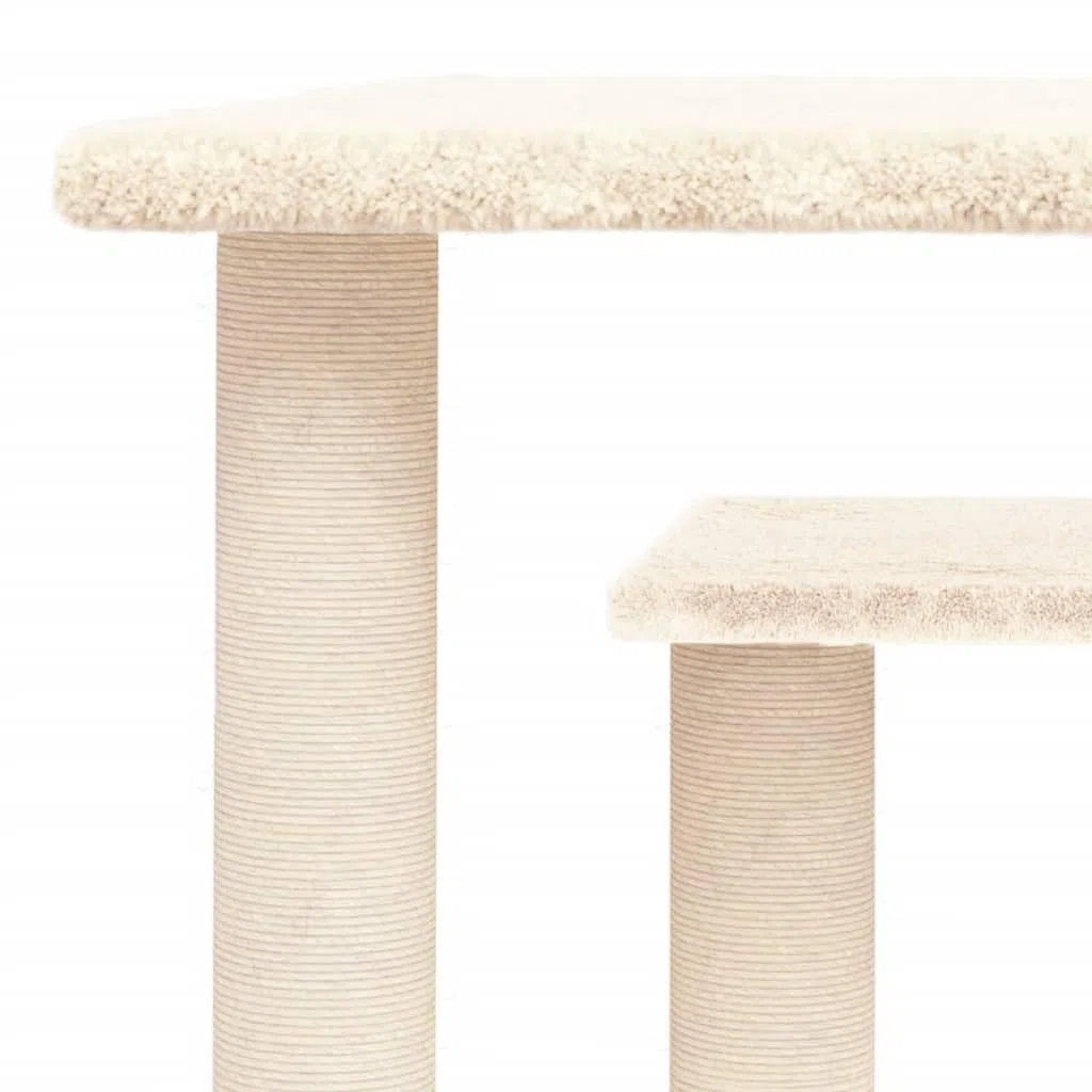 Postes rascadores para Gatos con Plataformas Crema 50 cm, ZEYUAN Rascador Gato, Arbol Rascador para Gatos, Gatos Accesorios, Torre Gatos, Arranhador para Gatos, Casa para Gatos
