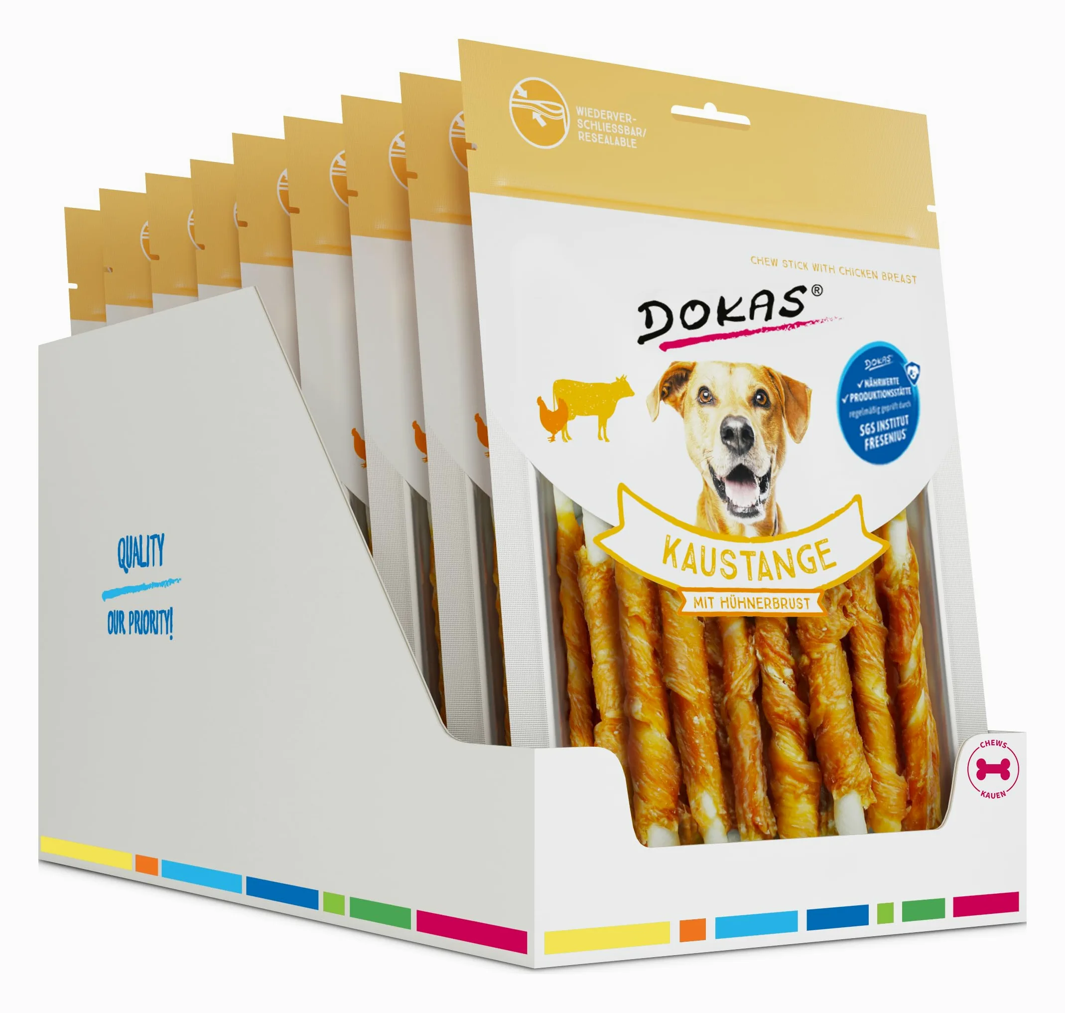 DOKAS Varilla para Masticar – Bocadillo para Perros sin Cereales, 9 x 200 g, 200 g (9 Unidades)