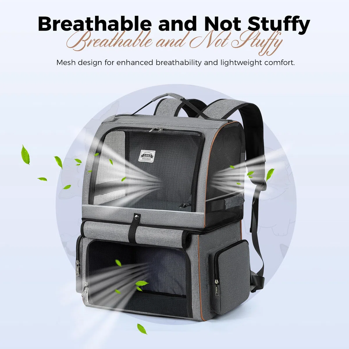 Lekesky Transportador doble para gatos para 2 gatos, mochila para mascotas para 2 mascotas, mochila de doble compartimento para mascotas para dos gatos pequeños o un perro mediano, mochila