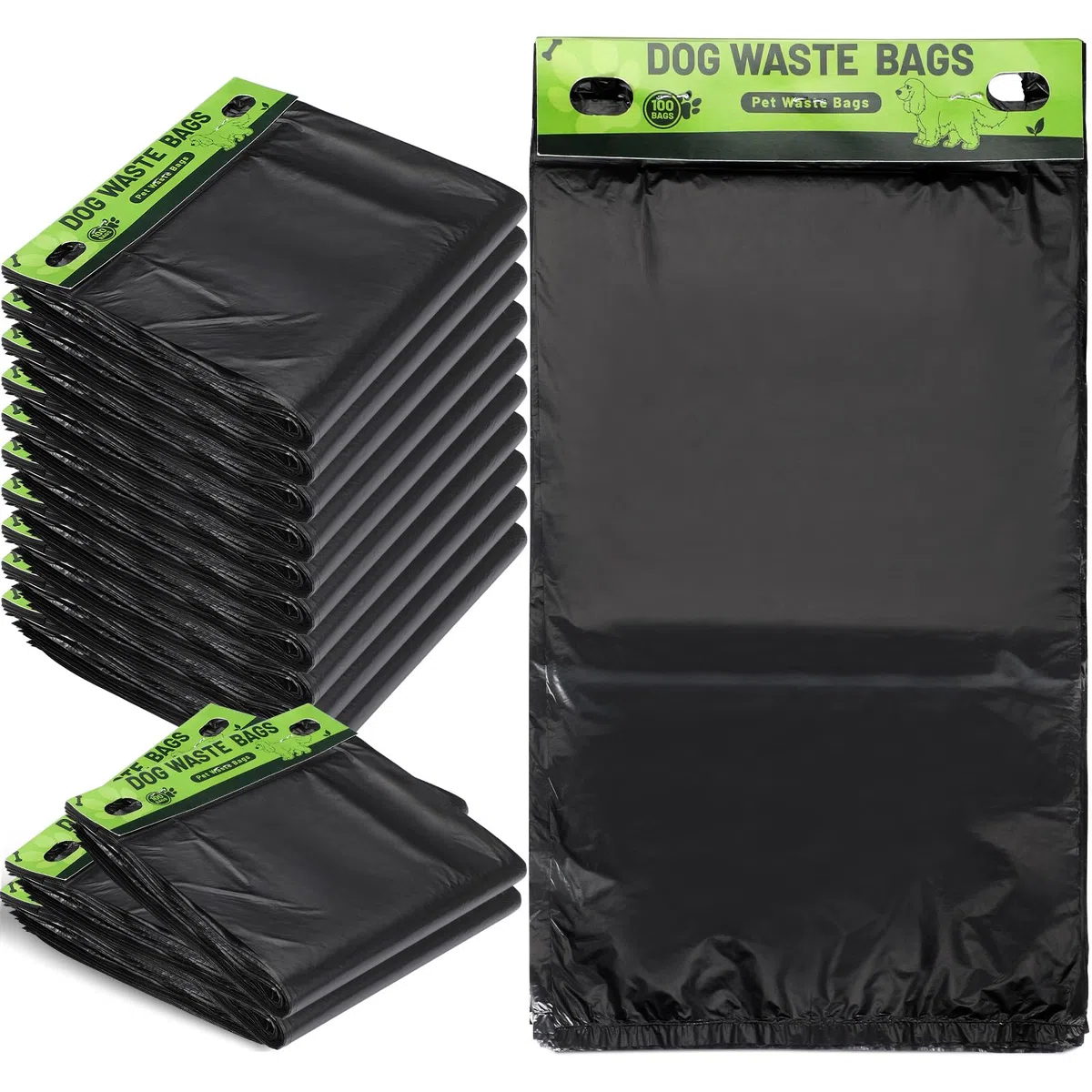 Ireer 1000 bolsas de cabeza a granel para perros y mascotas, bolsas a prueba de fugas, bolsas fáciles de tirar para excrementos de perros, estación de residuos de perros, dispensador de agujeros para
