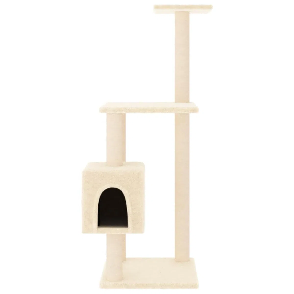 Rascador para Gatos con Postes de sisal, Arbol para Gatos, Gatos Accesorios, Arranhador para Gatos, Arbol Rascador Gatos, Crema 104 cm