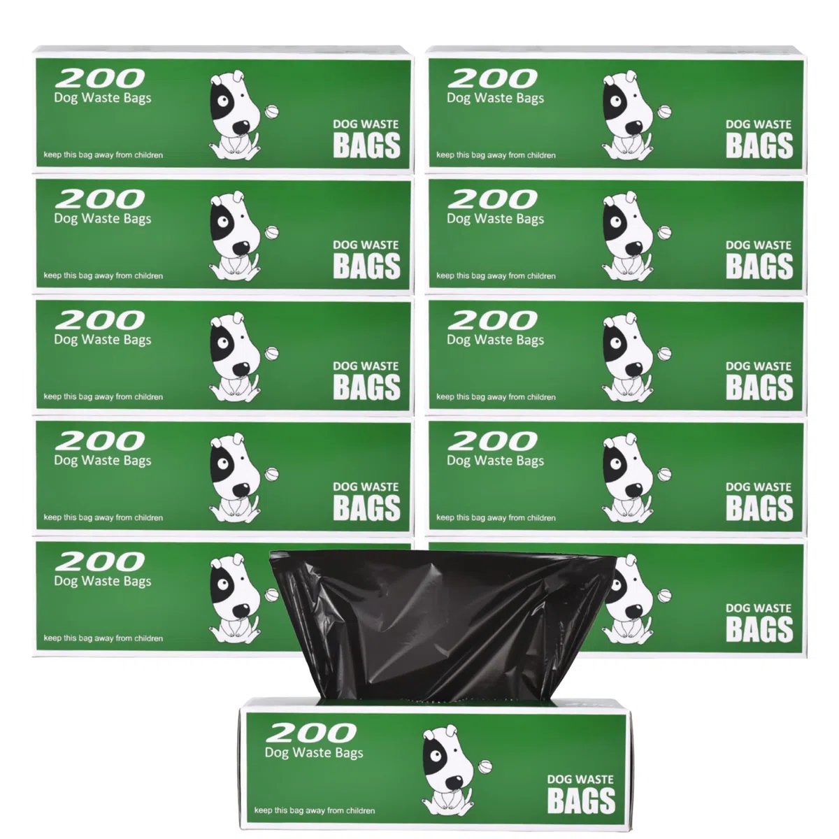 PoopBags PBBLKRL01 - Bolsas para caca, tamaño grande, color negro