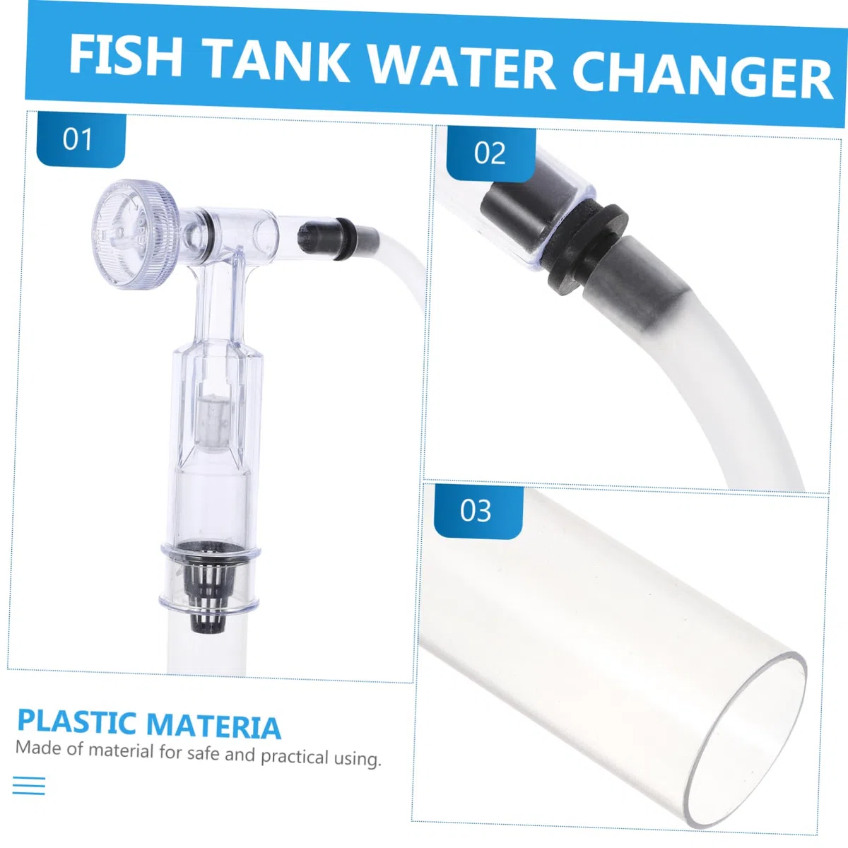Sosoport Kit De Limpieza De Acuarios 2 Piezas Cambiador De Agua para Pecera para Un Cambio De Agua Eficiente
