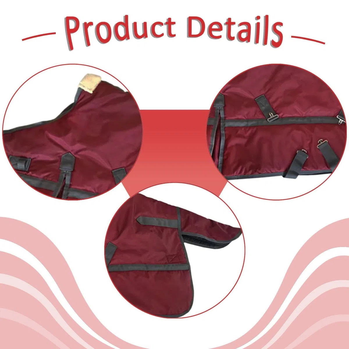 KESOTO Manta para Caballo Impermeable Transpirable Resistente Al Viento Confeccionada en Tela Oxford con Relleno de Poliéster Adecuada para Protección contra