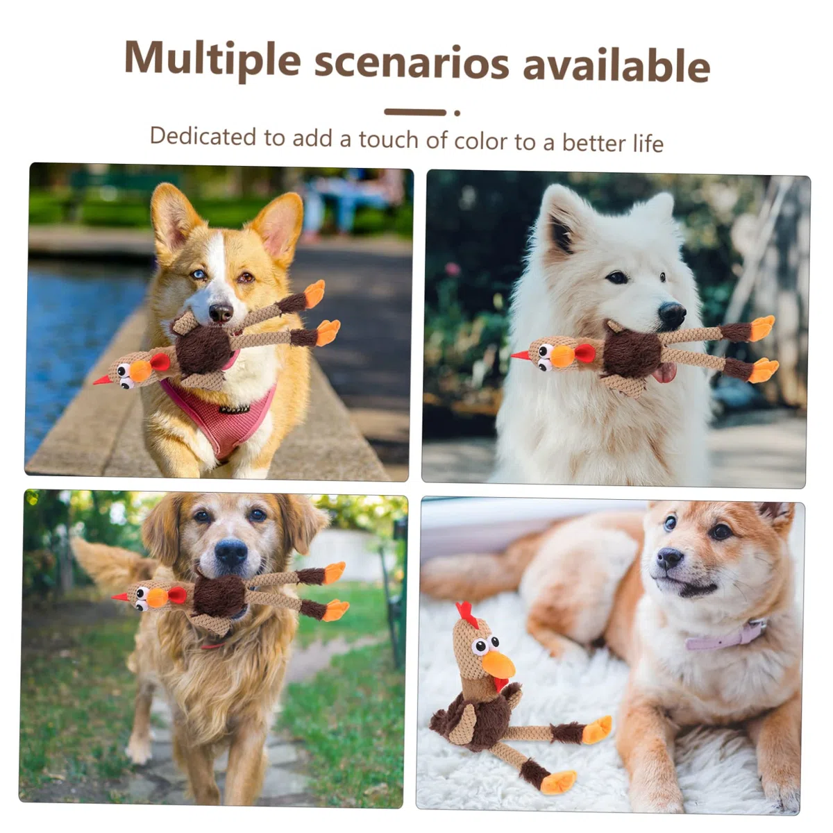 BESPORTBLE 3piezas Juguete Interactivo para Perros y Gatos Muñeco De De Peluche para Masticar y Limpiar Los Dientes Juguete para Mascotas Divertido y Saludable