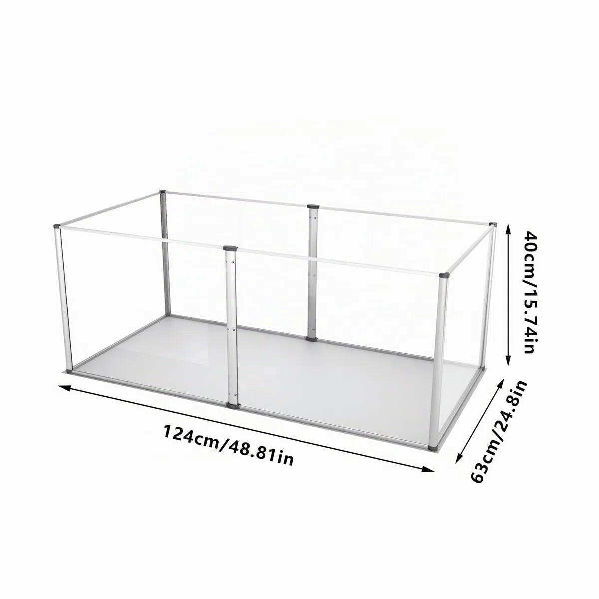 BingoPaw Jaula para Animales Pequeños Parque Paridera Conejos Hamster con Suelo de PVC Impermeable Accesorios Cobayas Casa Mascotas Interior Corral Cerca Transparente Acrílico con Marco Alumnio