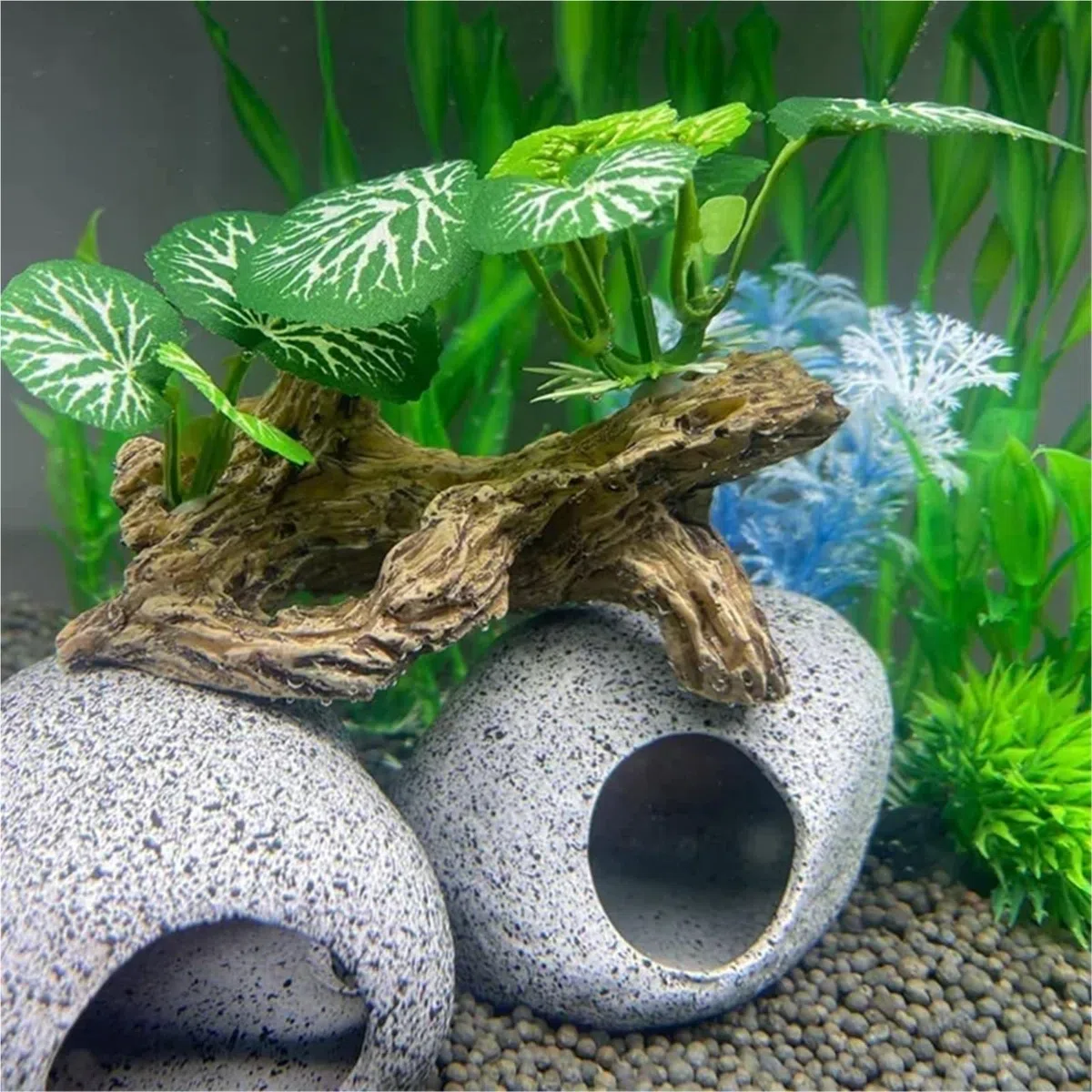 Plantas Artificiales Acuario Decoración de simulación de pecera de Acuario con Hierba submarina(Big Drift)