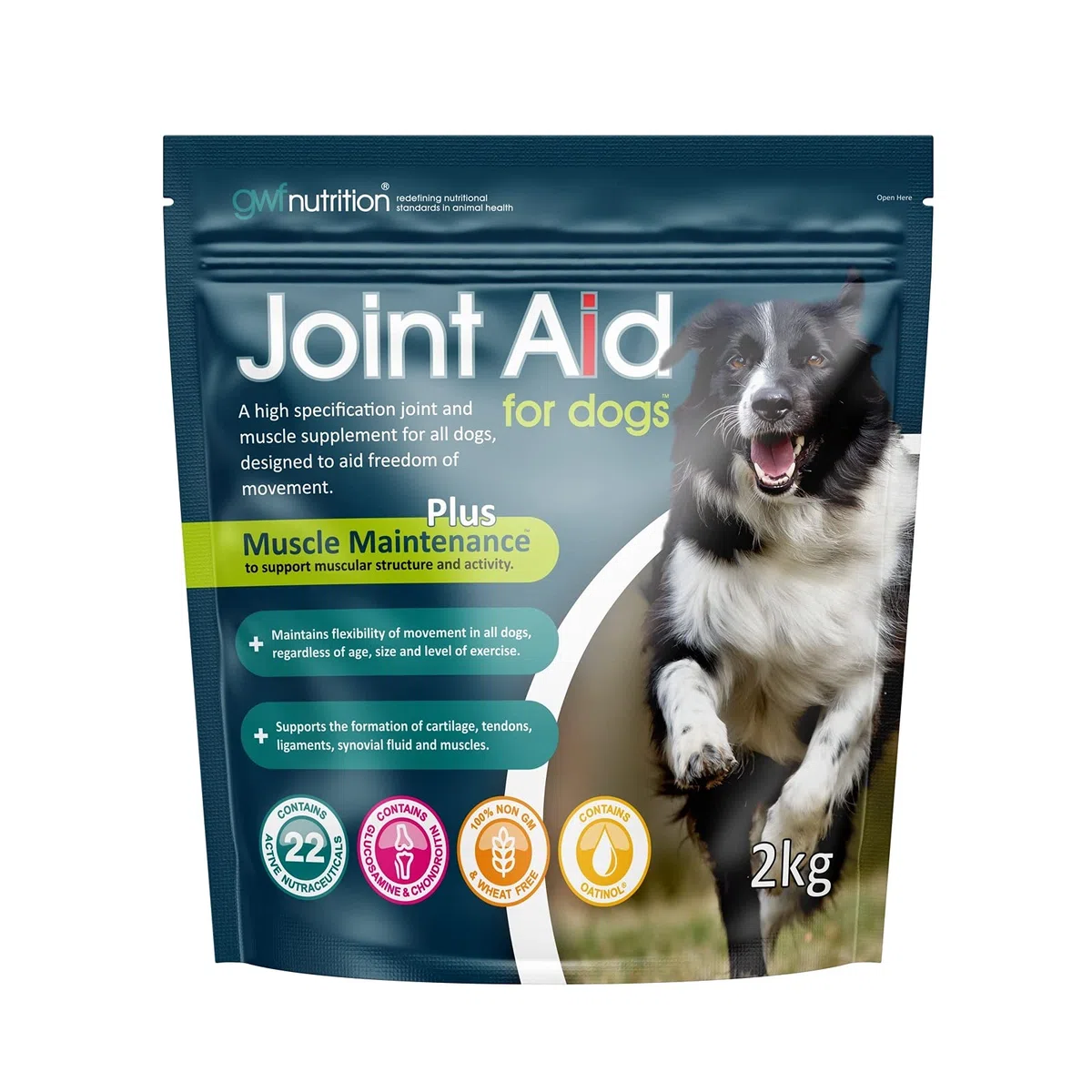 GWF Nutrition - Ayuda Articular para Perros - Suplemento Esencial de Cadera y articulaciones con Mantenimiento Muscular para Perros de Todas Las Edades - 2 kg