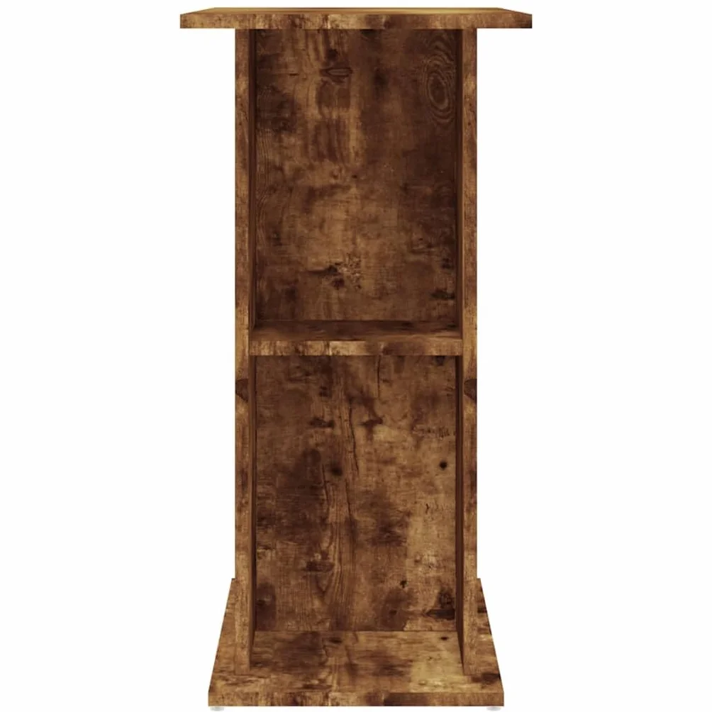 Soporte para acuario, madera de roble ahumado, 75 x 36 x 72,5 cm, con espacio de almacenamiento y estante, armario inferior estable para estanques de peces y terrario, ahorra espacio para