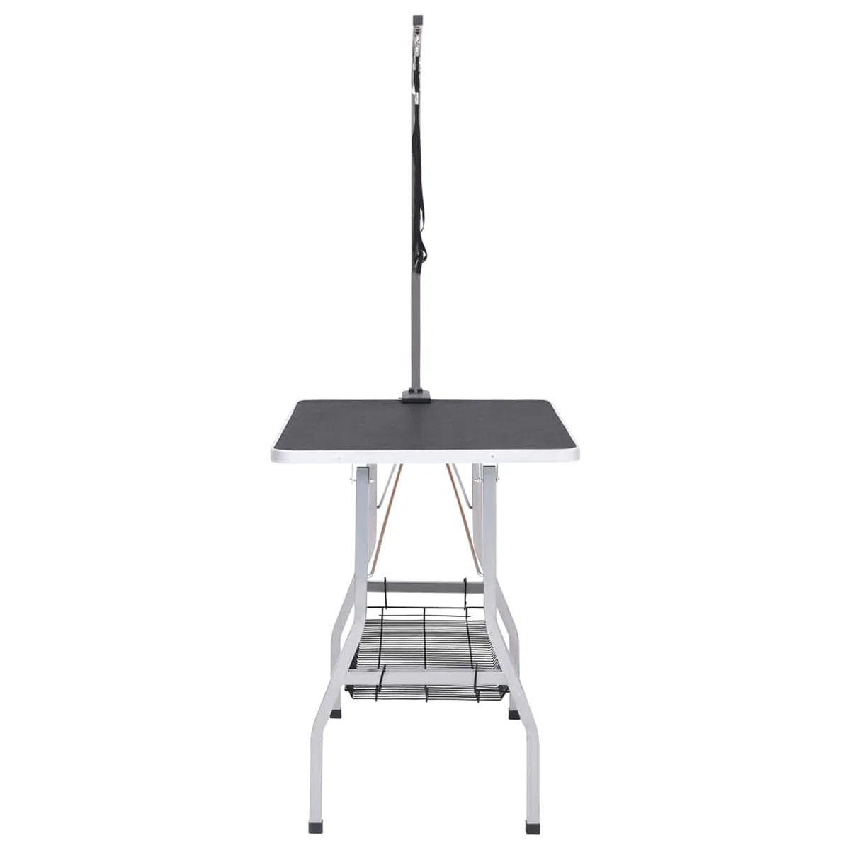BAZZI Mesa de corte ajustable para perros, mesa de aseo con 2 trabillas y cesta, tocador, mesa de peluquería para perros, tocador para mascotas, peluquería para perros con ruedas
