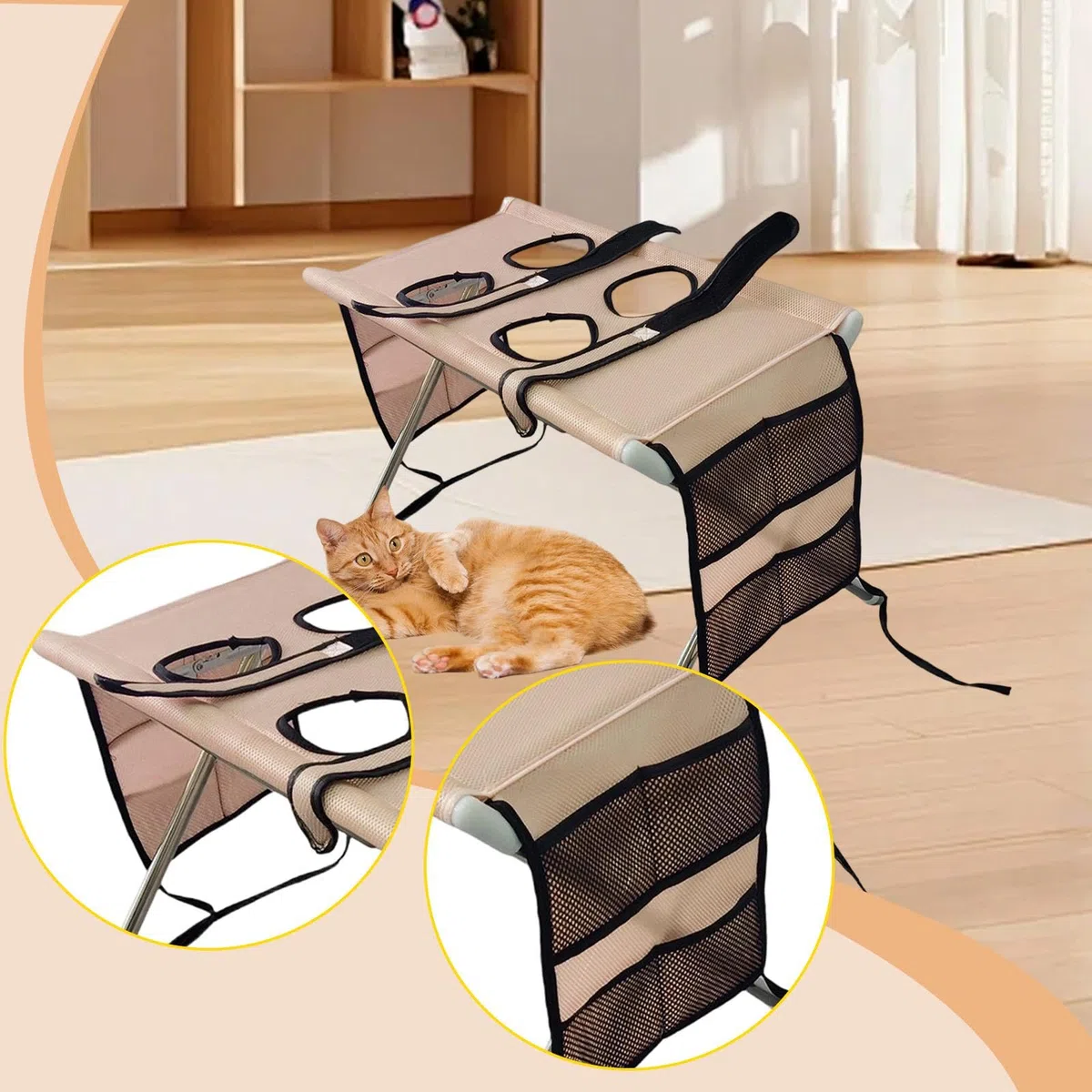 Mesa de Peluquería para Mascotas con Accesorio de Limpieza con Correa, Soporte de Peluquería para Cortar Uñas Y