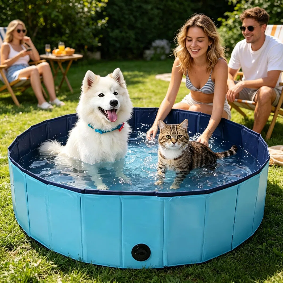 Piscina Pequeña 120 x 30 cm Antideslizante Plegable Portátil Bañera | Bañera Dura Para Mascotas Adecuado En Patio Jardín Baño Interior Exterior Hogar Niños Cachorros Gatos