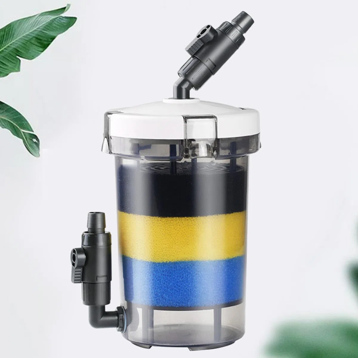TOPBATHY Filtro Frontal Cilíndrico Transparente para Acuario, Silencioso y Externo, Equipo de Filtrado para Peceras Pequeñas, Cuerpo Plástico Duradero, Adecuado para Mantenimiento Acuático