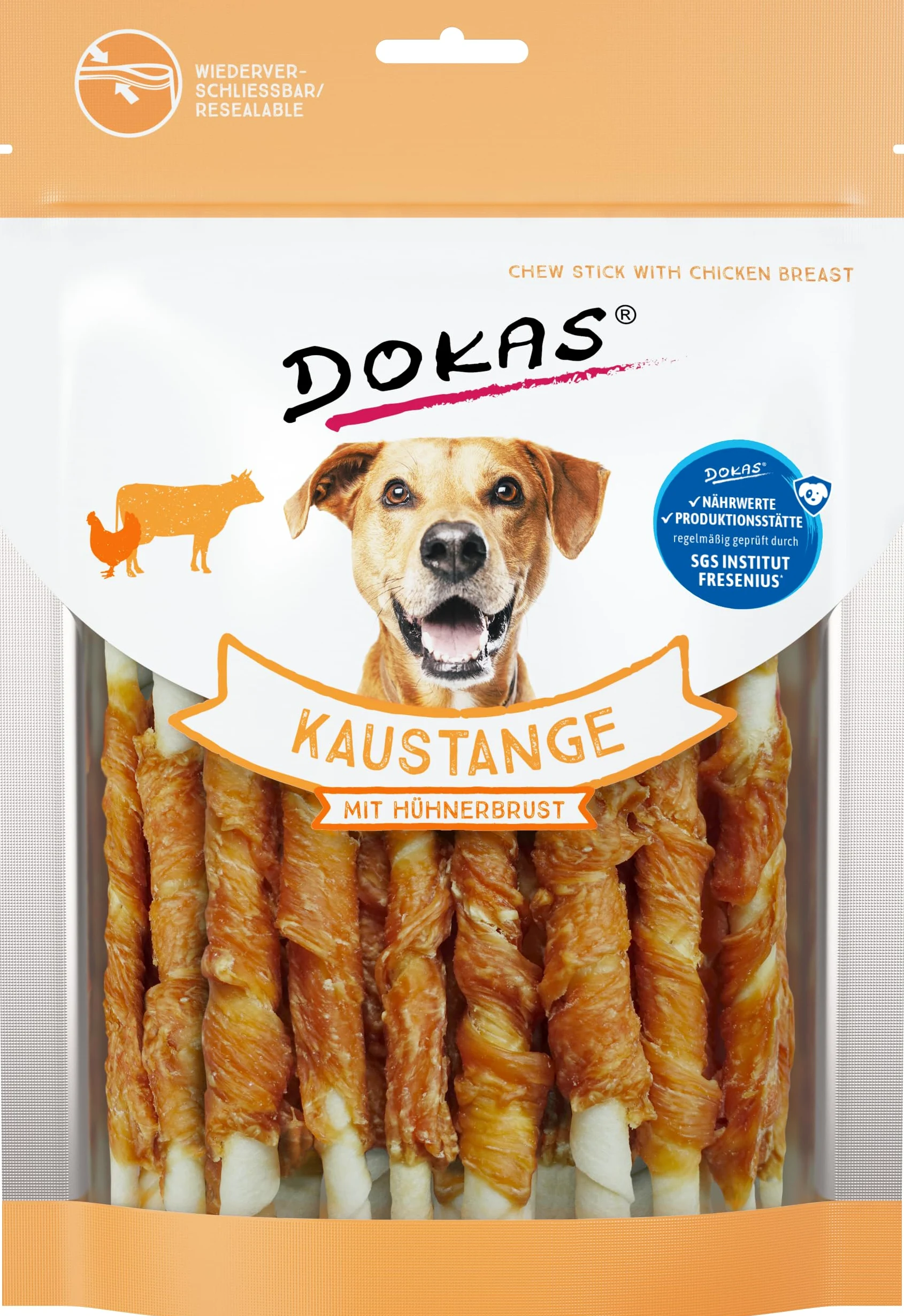 DOKAS Varilla para Masticar – Bocadillo para Perros sin Cereales, 9 x 200 g, 200 g (9 Unidades)