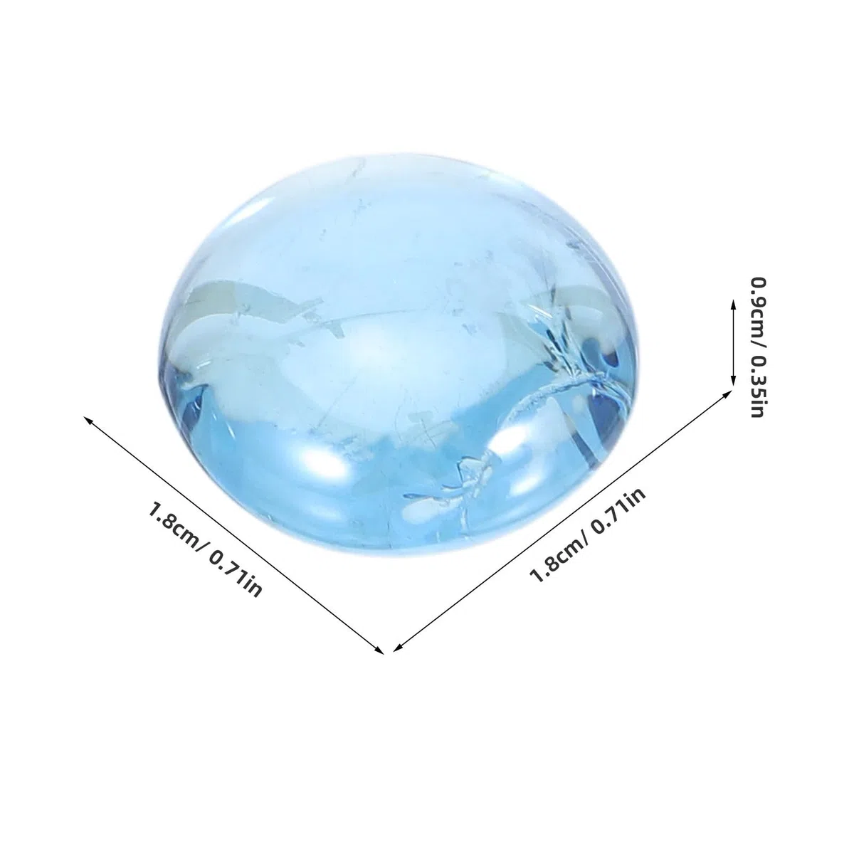jojofuny Piedras de Vidrio Azul Decorativas para Macetas y Acuarios, Cuentas Planas Redondas de 17-19mm, Paquete de 1.5kg Base Estable y Antideslizante para Decoración