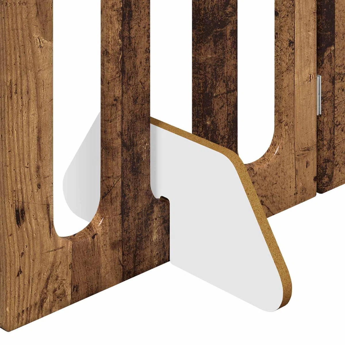 Valla plegable para mascotas, 4 unidades, madera de roble, 201 x 38 x 90 cm, borde interior flexible para perros, cachorros, protección y seguridad, fácil de montar, plegable, adecuado para
