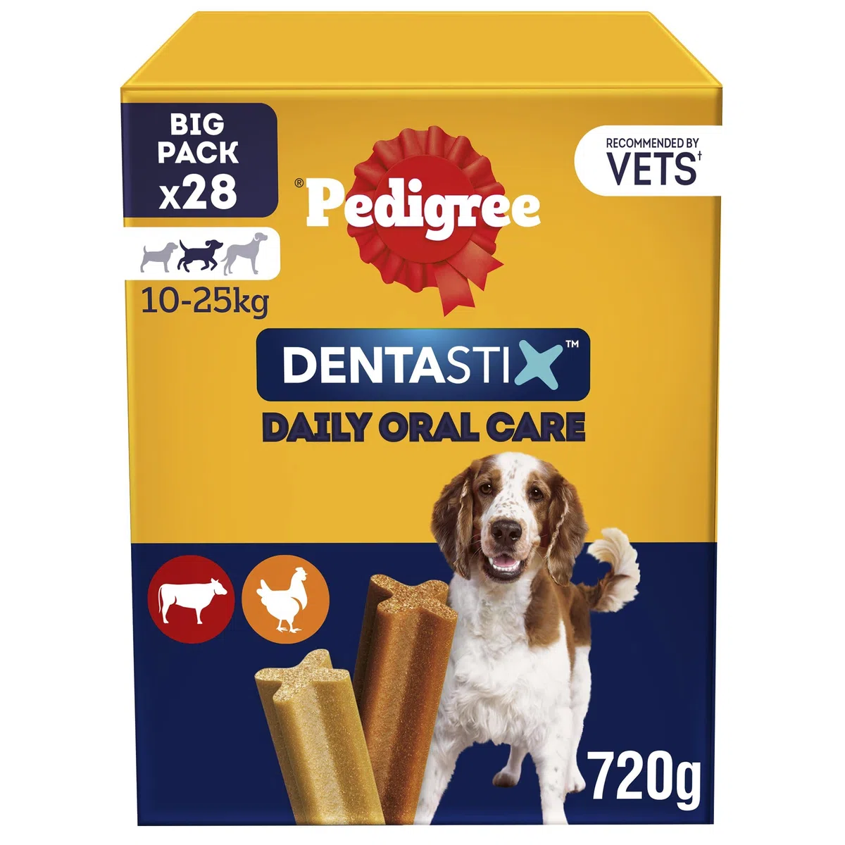 Pedigree Dentastix for Medium Dog 28 sticks 720 g (Pack of 4, Total 112 Sticks)