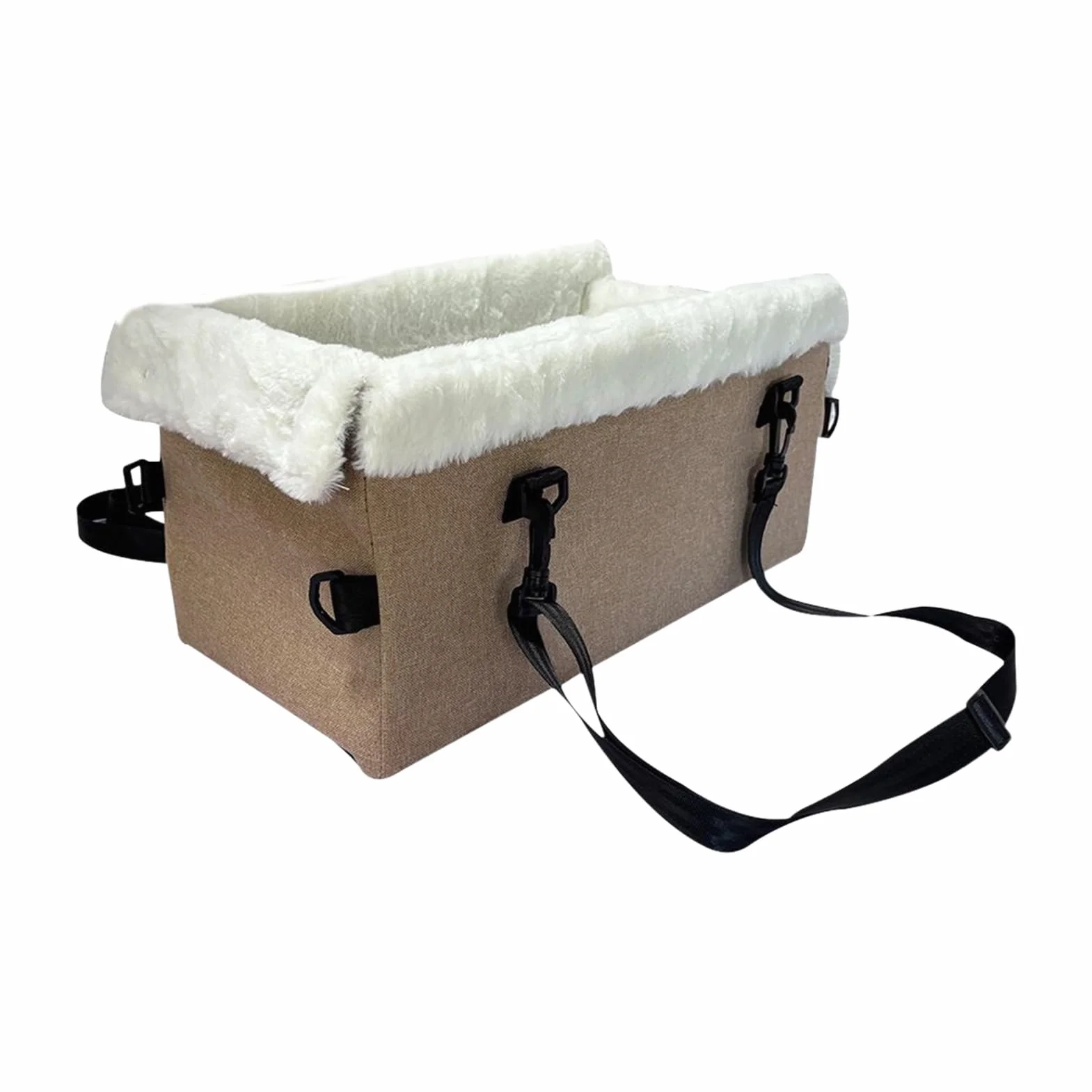 Asiento de Coche Consola canino Transportín Cama para Cachorros y Gatos | Hebilla De Seguridad Asiento Perro Consola Central Accesorio Viaje Coche Interior Exterior y Golf