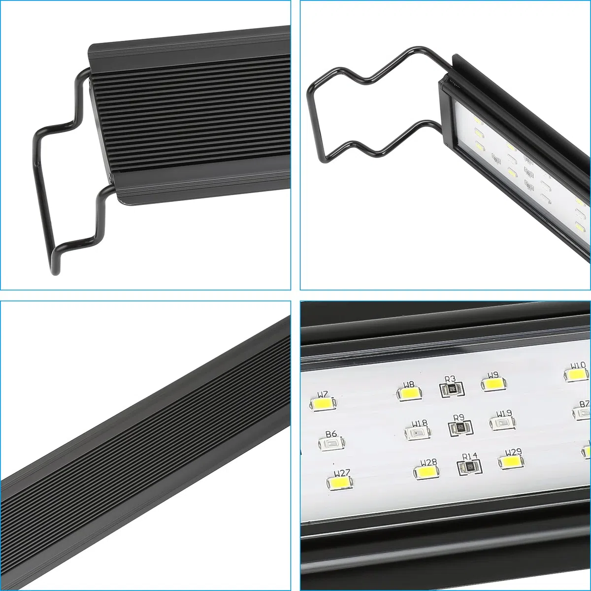 Iluminación LED Acuario, 28W Regulable RGB Luz Acuario con Temporizador para 65cm -90cm Acuario, Lámpara Acuario Pecera Planta de Peces con Soporte Ajustable