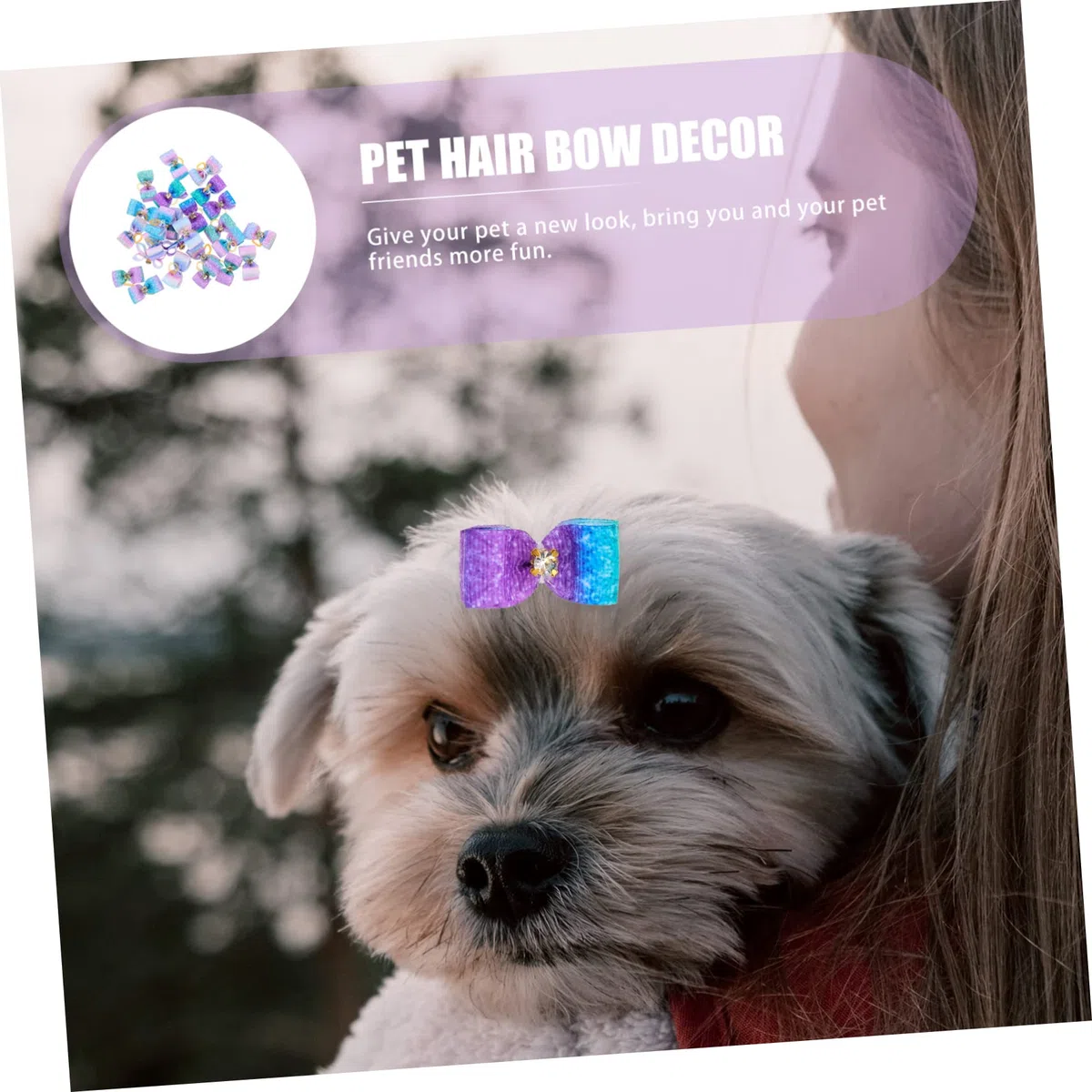 BESPORTBLE 100 Piezas Flor de Cabeza de Mascota Perros Accesorios decoración para Mascotas Arcos de Cabeza de Accesorios para el Pelo de Mascotas Lazo de Goma para Arcos de